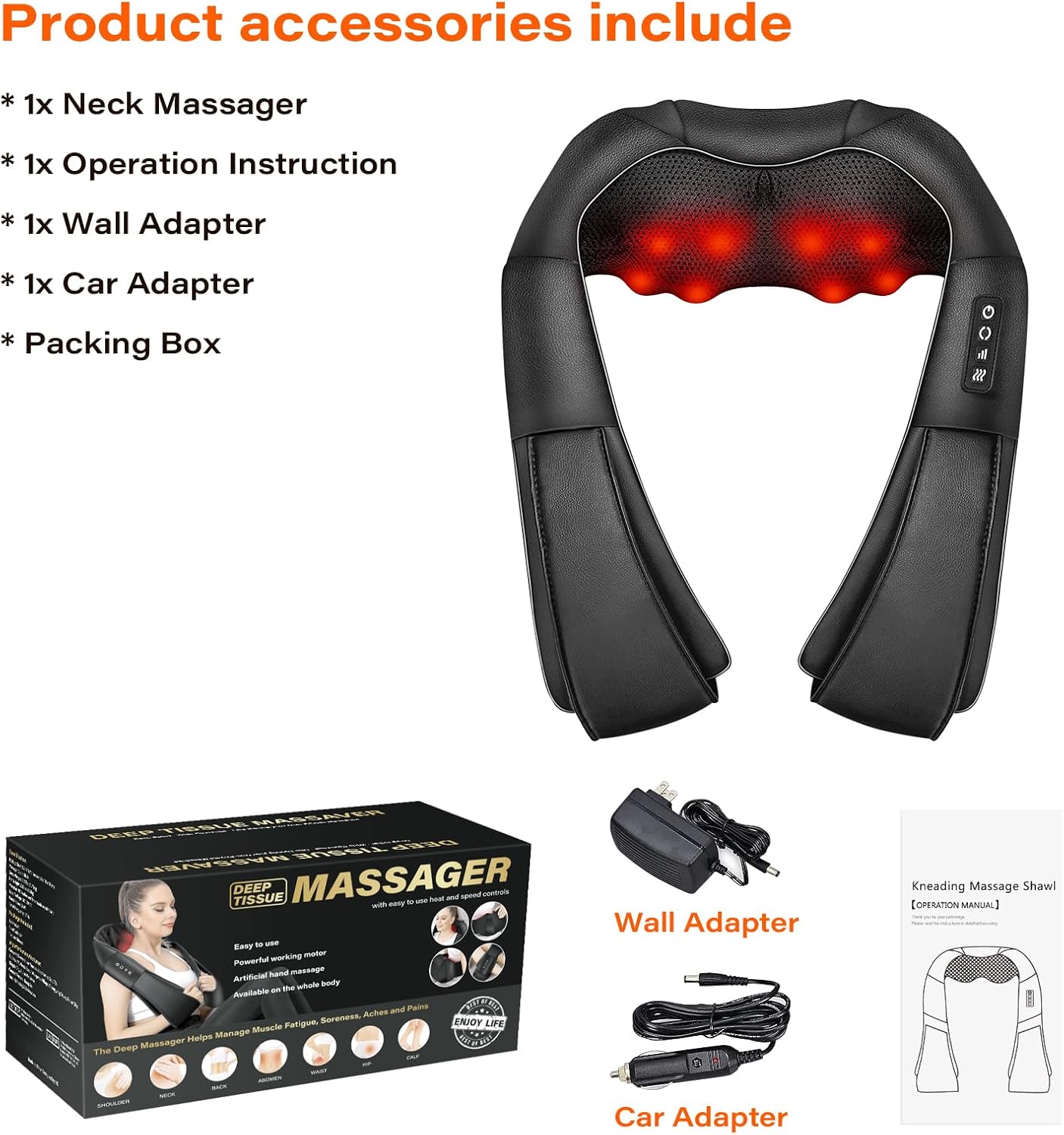 Smart 3D Electric Neck & Back Massager with Heat