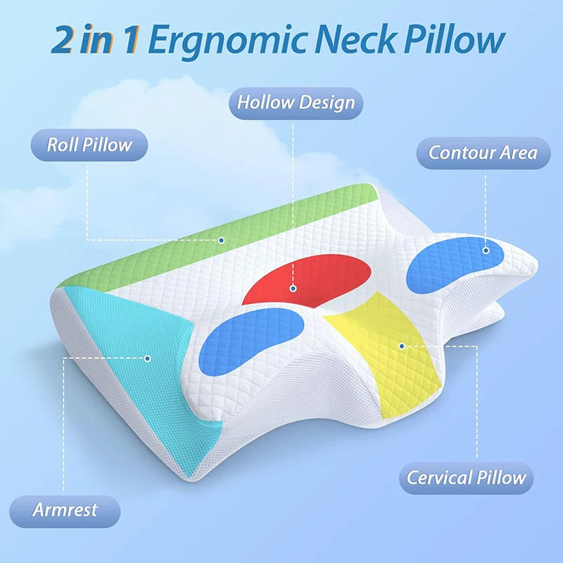 2-in-1 Memory Foam Cervical Pillow